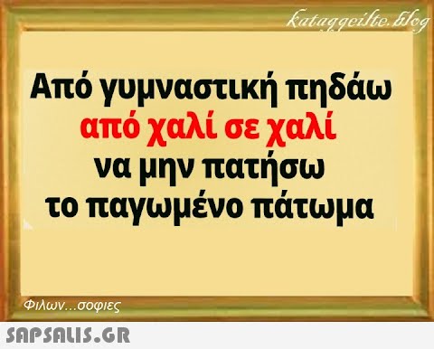 Από γυμναστική πηδάω από χαλί σε χαλί να μην πατήσω το παγωμένο πάτωμα Φιλων σοφιες SnpSnLIS.GR