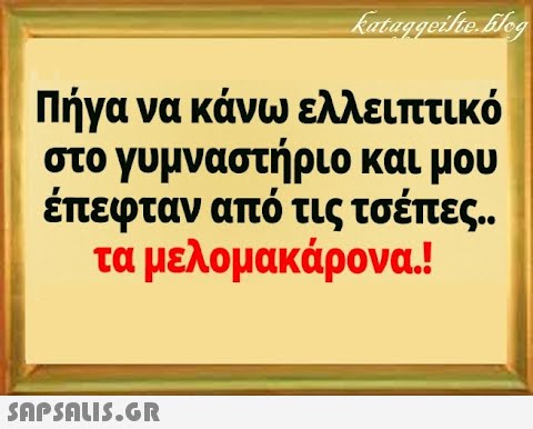 Πήγα να κάνω ελλειπτικό στο γυμναστήριο και μου έπεφταν από τις τσέπες.. τα μελομακάρονα.! SnPSALI5.GR